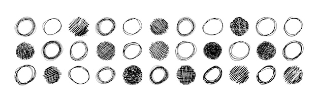 Hand drawn scribble circles