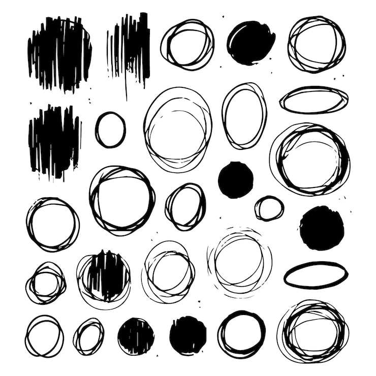 Vector hand drawn scribble collection sketch set design