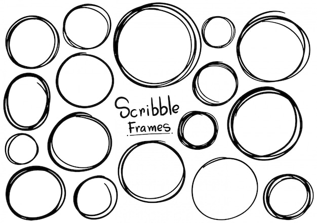 Hand drawn scribble frames