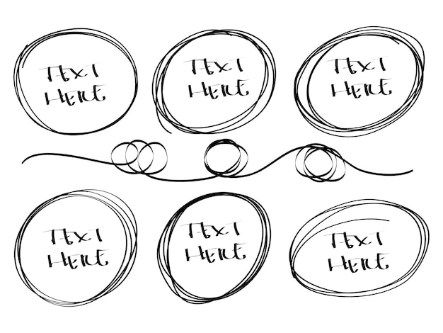 Вектор Нарисованные вручную каракули круги каракули круглые для сообщения заметка элемент дизайна элемента векторной иллюстрации