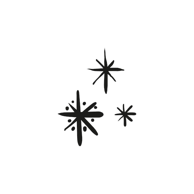 Hand drawn scribble snowflakes