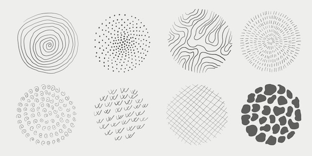 Hand drawn scribble textures set