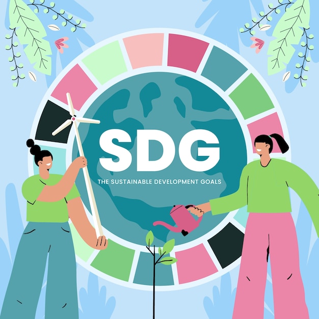 Нарисованная рукой иллюстрация sdg