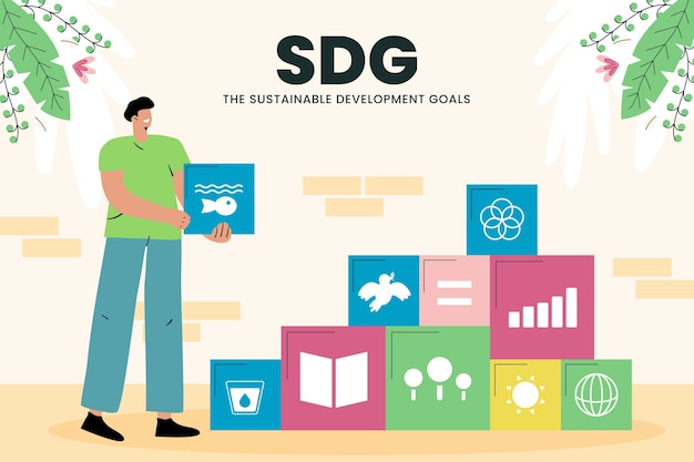 Нарисованная рукой иллюстрация sdg