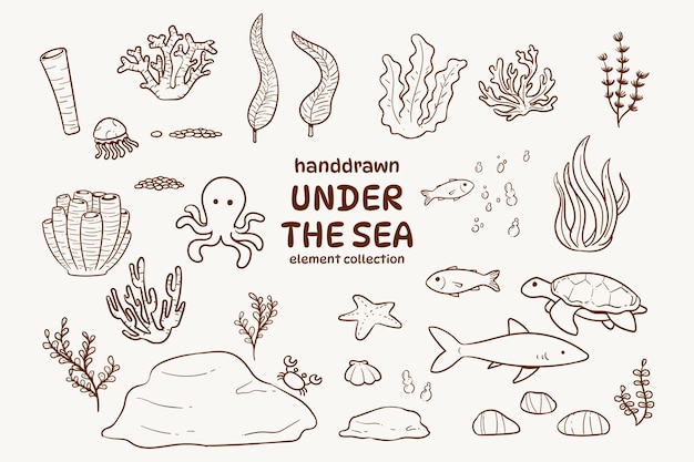 Hand Drawn Under The Sea Element Collection