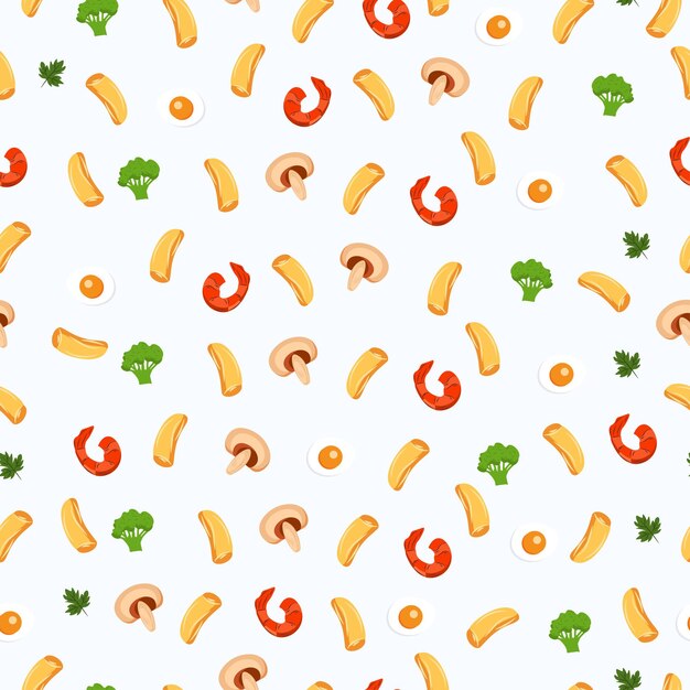 Hand drawn seamless asian foods pattern