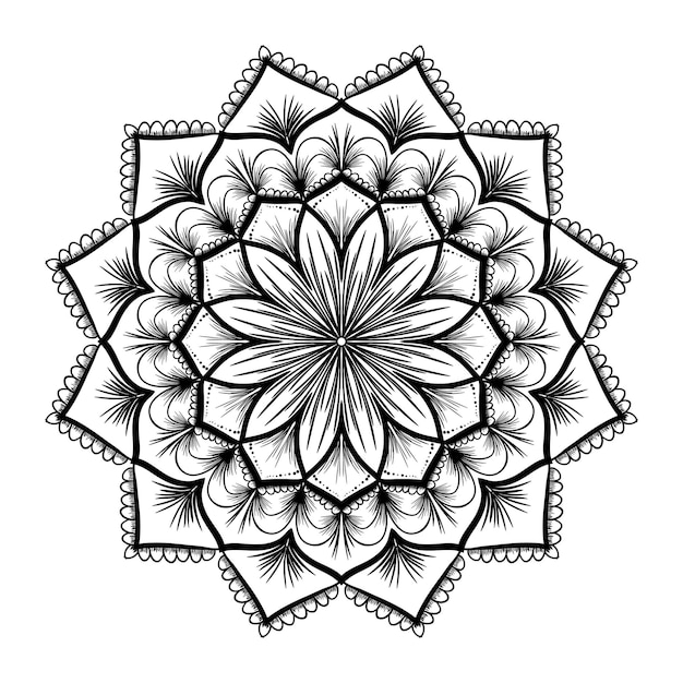 Vector hand drawn seamless mandala pattern design with vintage decorative elements pattern vector