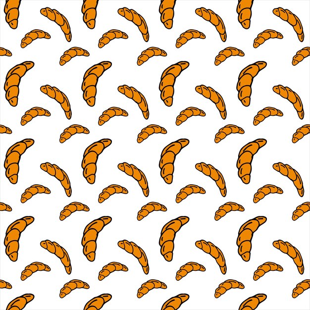 Hand drawn seamless pattern of bread vector