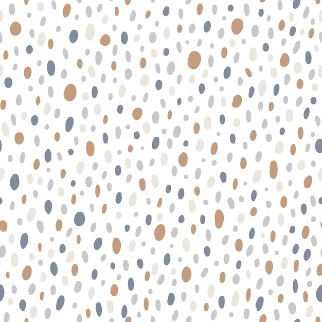 Hand drawn seamless pattern. Polka dot colorful texture