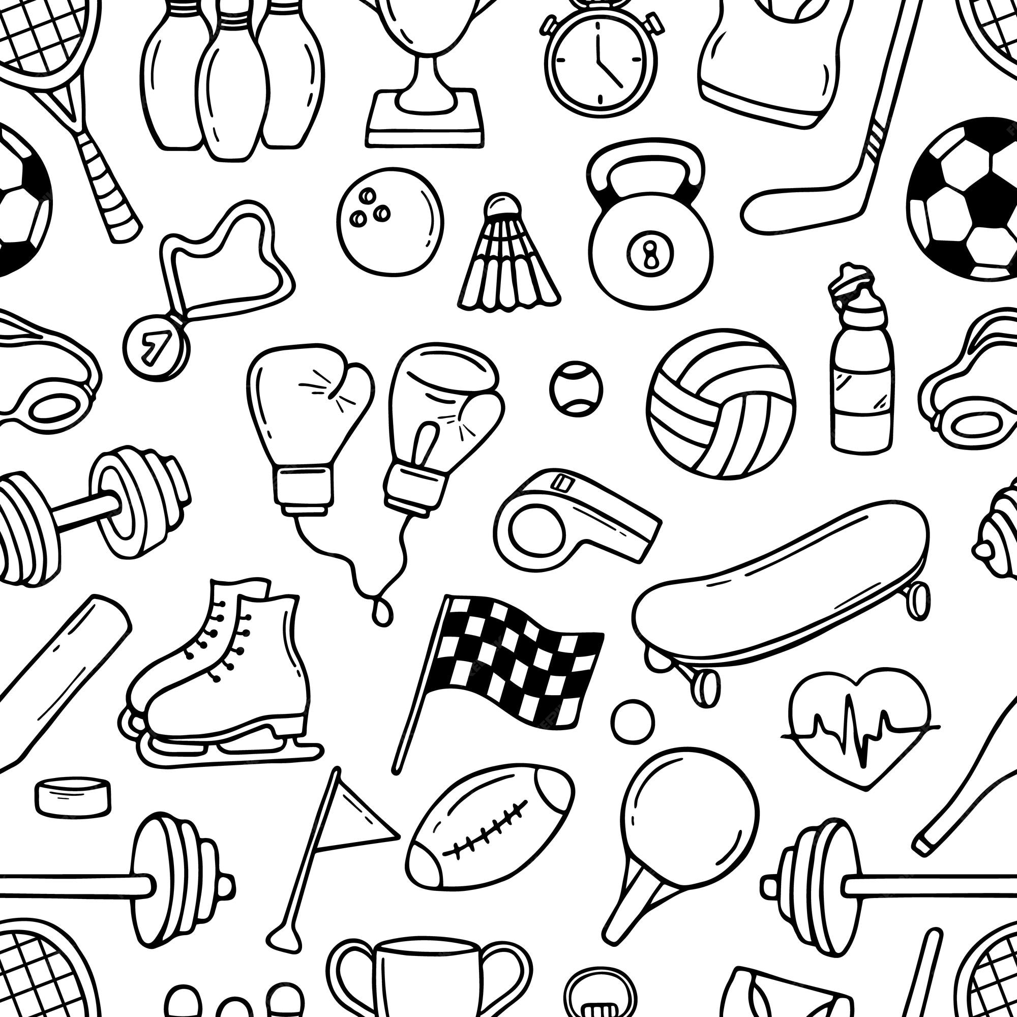 Sports at a Glance Seamless Vector Pattern Design