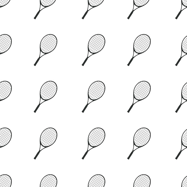 Hand drawn seamless pattern Tennis racket