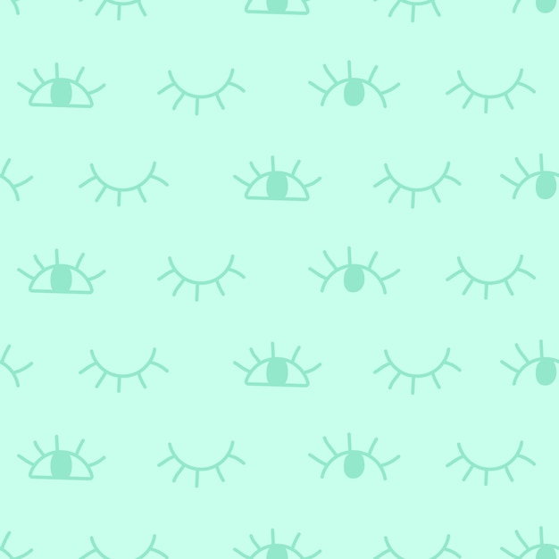 Hand drawn seamless pattern with close and open eyes Design for wrapping paper Eye pattern background