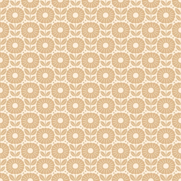 hand drawn seamless pattern with decorative doodle flowers repeat pattern with flowers and leaves