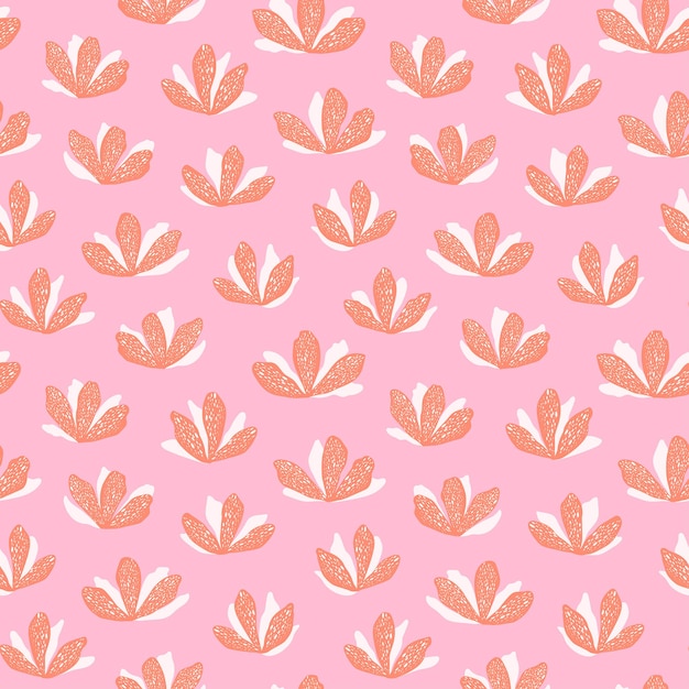 Hand-drawn seamless pattern with flowers.