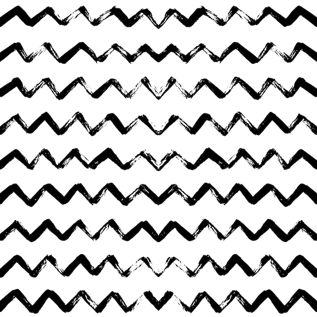 Hand drawn  seamless pattern with zigzag stripes.