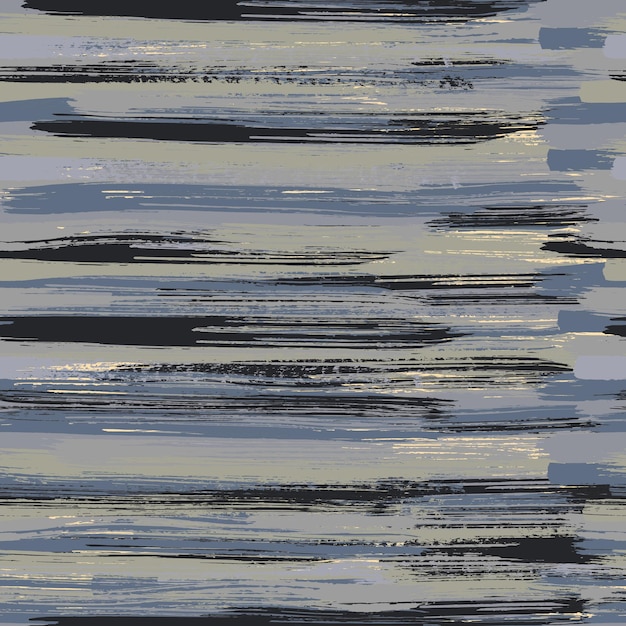 Ручная рисованная бесшовная векторная иллюстрация мазков кистью линии образцов текстуры