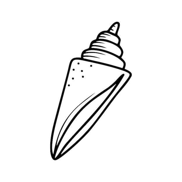 hand drawn seashell isolated on a white background