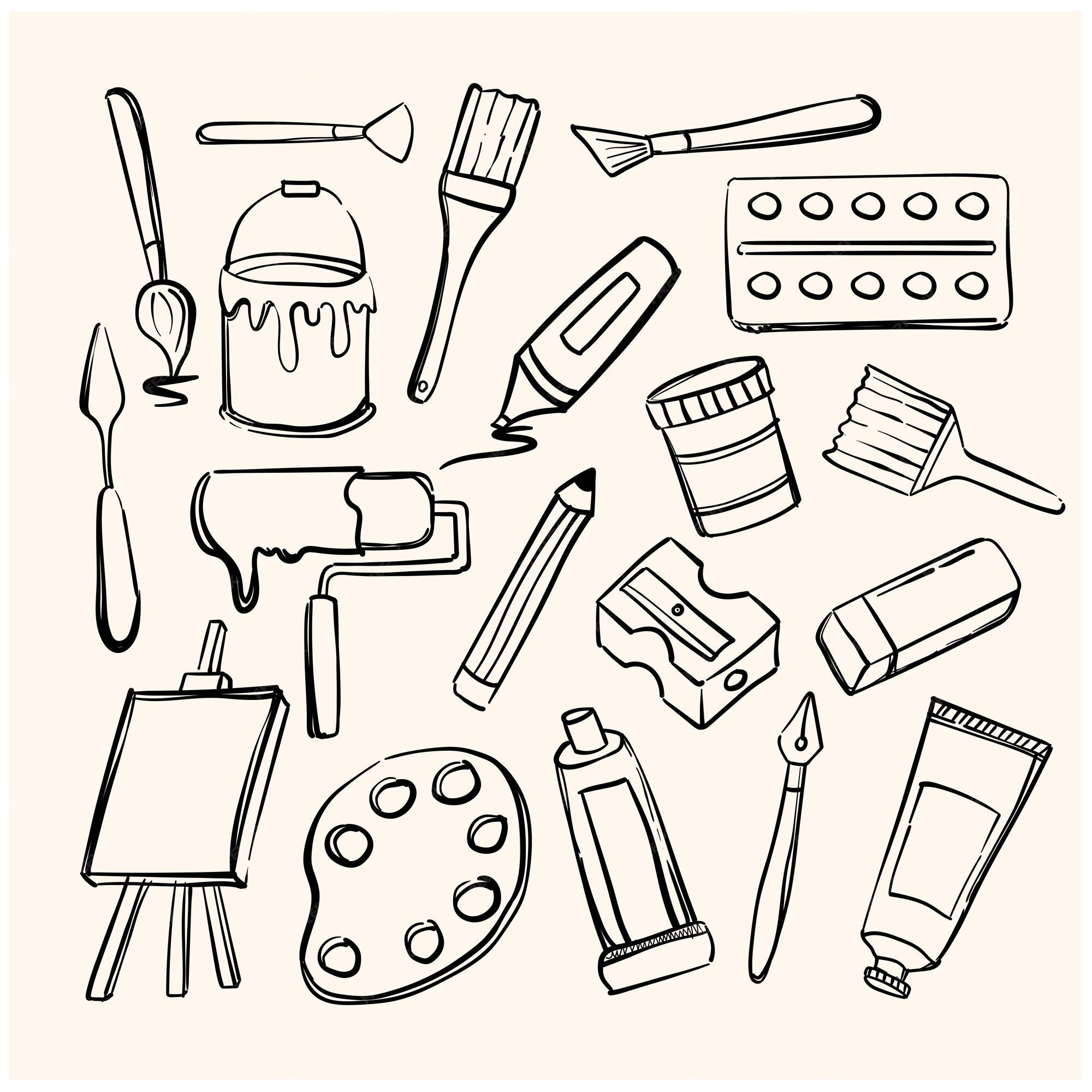 https://img.freepik.com/premium-vector/hand-drawn-set-artist-tools-doodle-art-supplies-sketch-style-easel-brushes-paint-pencils_409898-569.jpg?w=2000