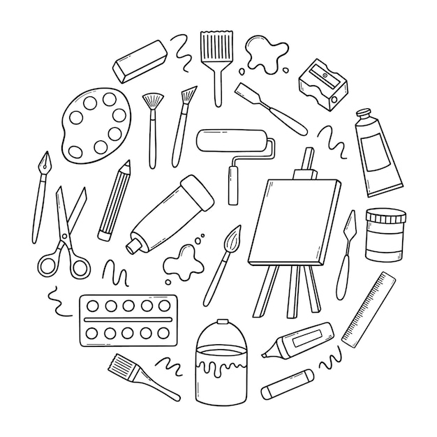 https://img.freepik.com/premium-vector/hand-drawn-set-artist-tools-doodle-art-supplies-sketch-style-easel-brushes-paint-pencils_563464-319.jpg