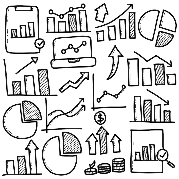 Hand drawn set of business diagram