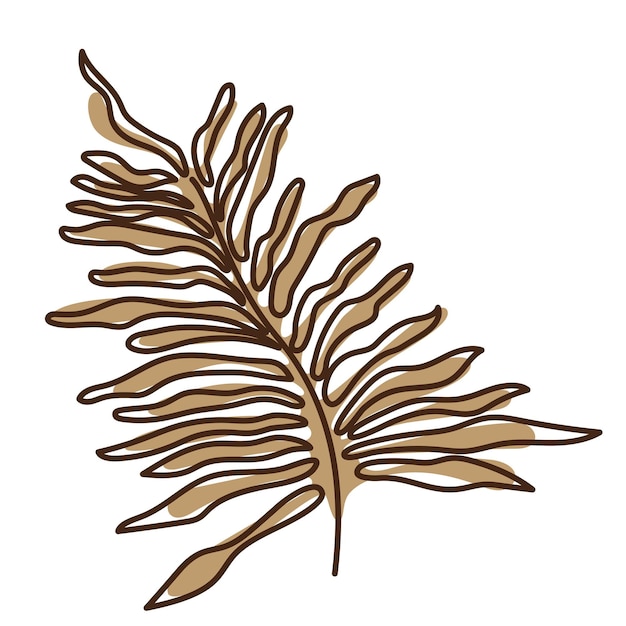 손으로 그린 모양과 꽃 잎 디자인 요소 이국적인 정글 잎 추상적이고 현대적인 최신 유행 삽화