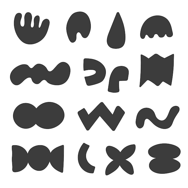 Коллекция ручных рисунков Doodle brutalist forms