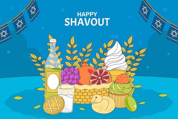 Sfondio di shavuot disegnato a mano