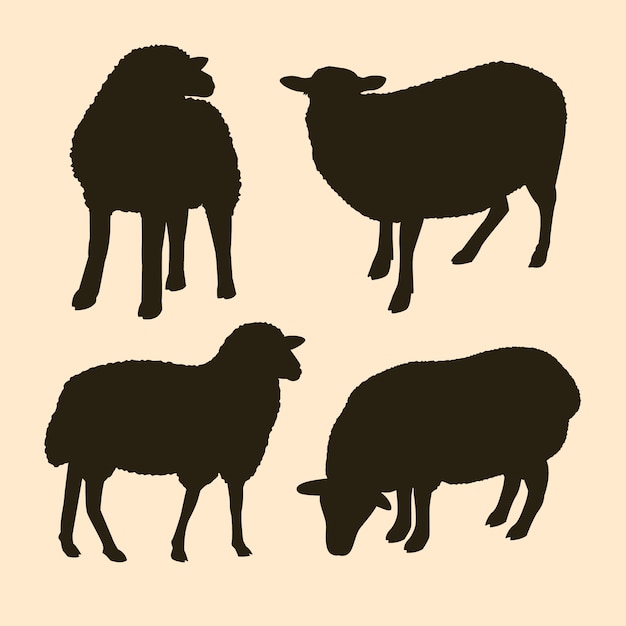 Vector hand drawn sheep silhouette