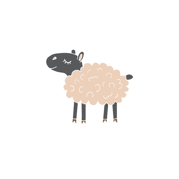 Vector hand drawn sheep