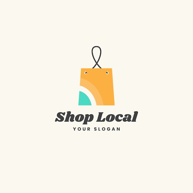 Design del logo locale del negozio disegnato a mano