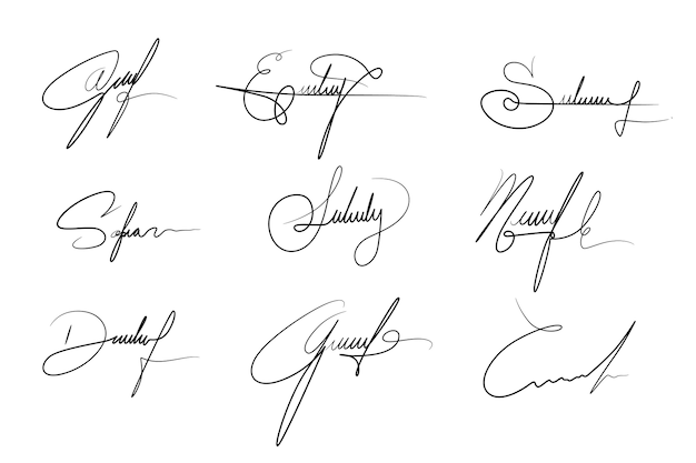 Vector hand drawn signature element