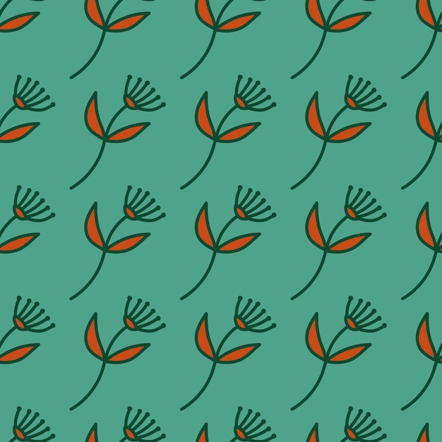 Hand drawn simple cute flower seamless pattern Abstract floral wallpaper