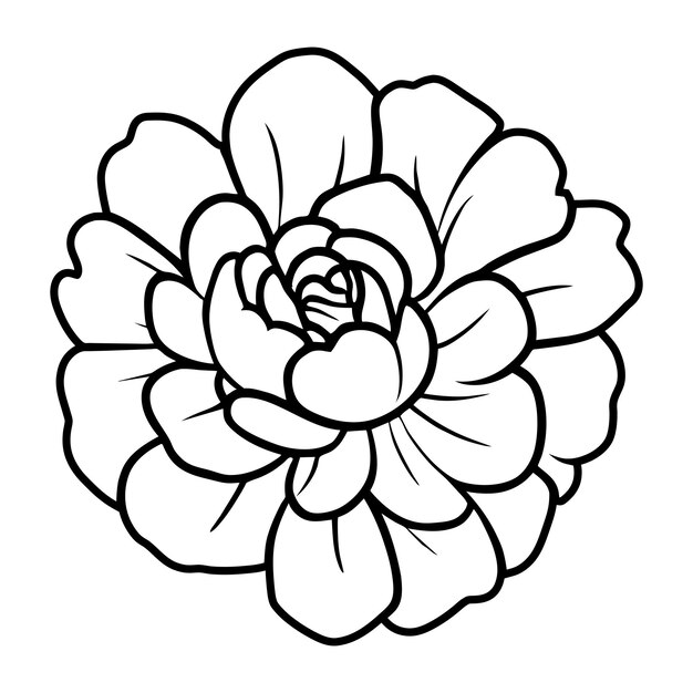 Vector hand drawn simple flower illustration