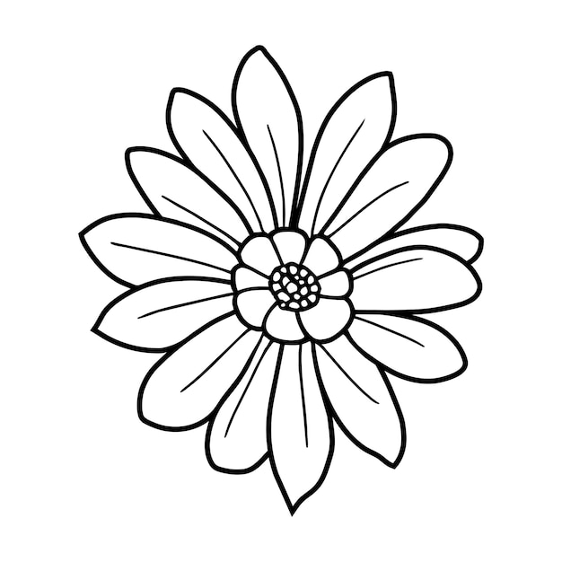 Vector hand drawn simple flower illustration