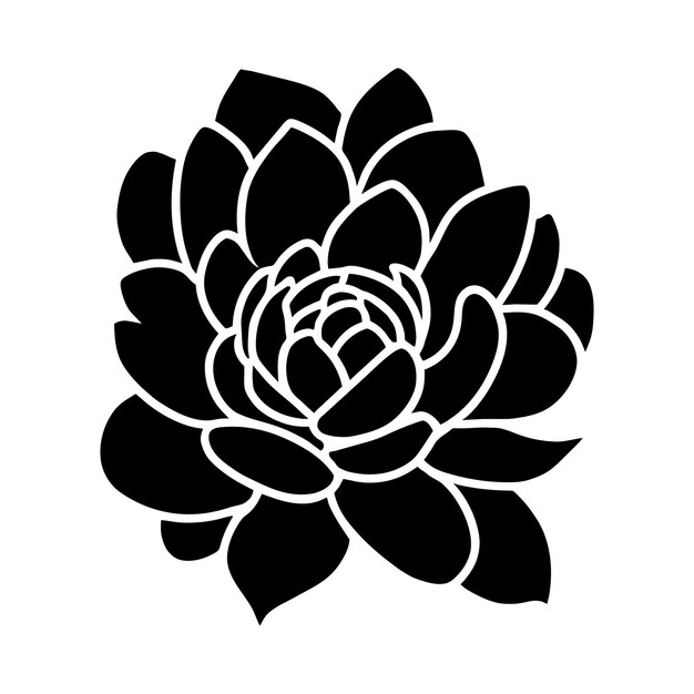 Vector hand drawn simple flower illustration