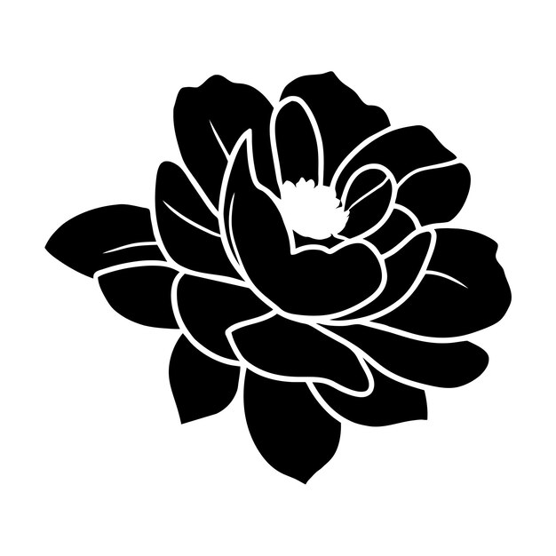 Vector hand drawn simple flower illustration