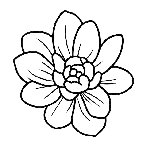 손으로 그린 간단한 꽃 그림