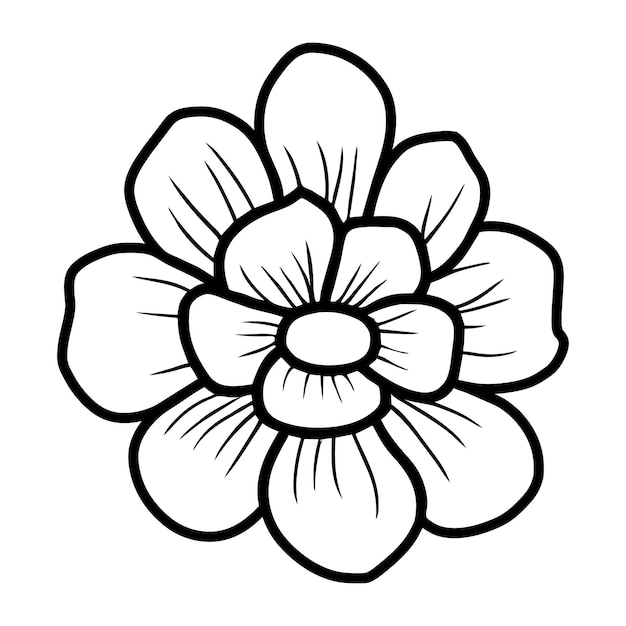 Vector hand drawn simple flower illustration