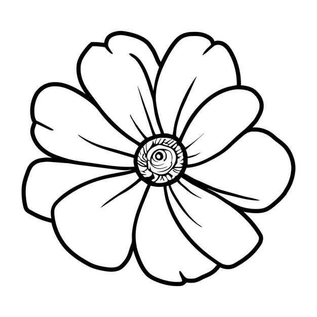 Vector hand drawn simple flower illustration