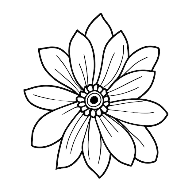 Vector hand drawn simple flower illustration