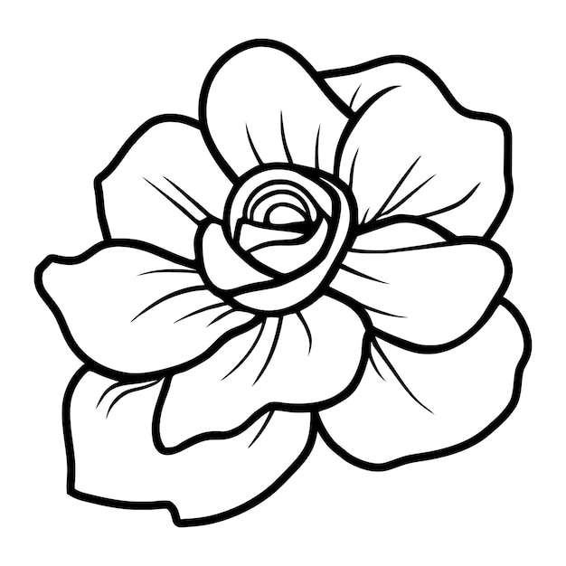 Vector hand drawn simple flower illustration