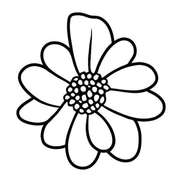 Vector hand drawn simple flower illustration