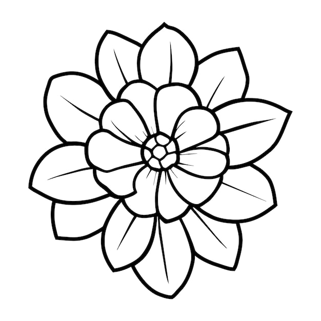 Vector hand drawn simple flower illustration