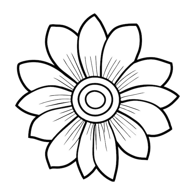 Vector hand drawn simple flower illustration