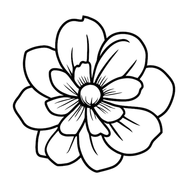 Vector hand drawn simple flower illustration