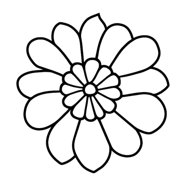 Vector hand drawn simple flower illustration