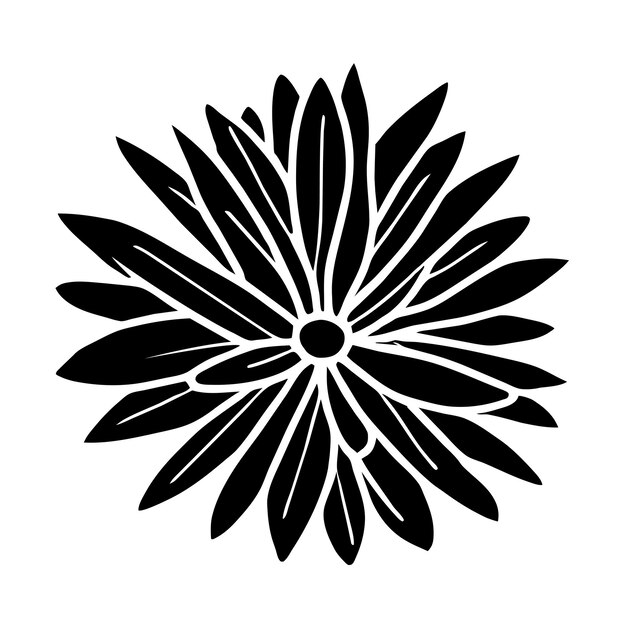 Vector hand drawn simple flower illustration