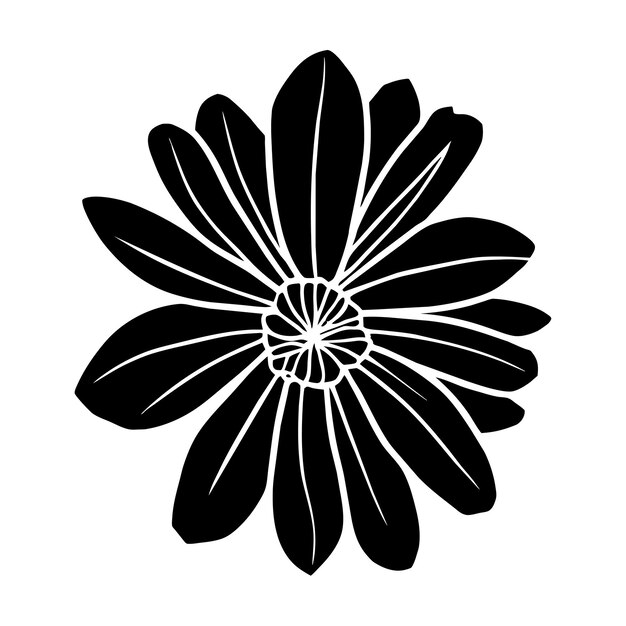 Vector hand drawn simple flower illustration