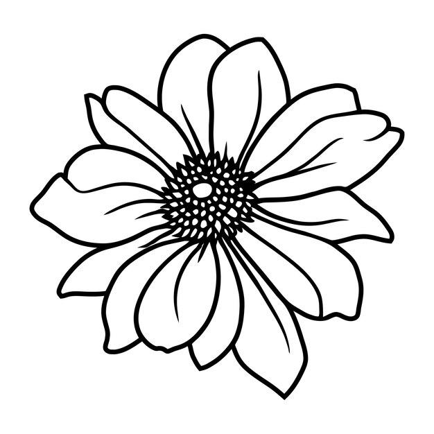 Vector hand drawn simple flower illustration