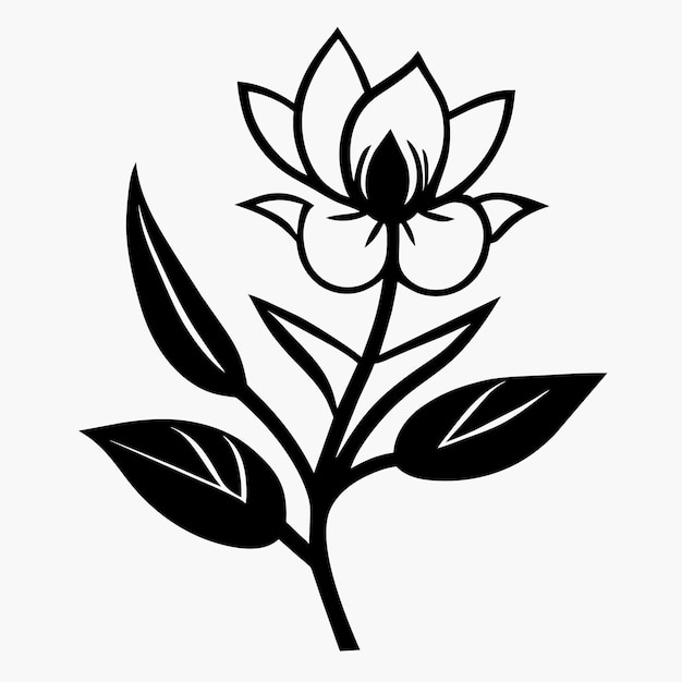 Vector hand drawn simple flower outline